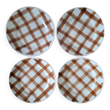 La Redoute x Selency set of 4 dessert plates Brown tablecloth