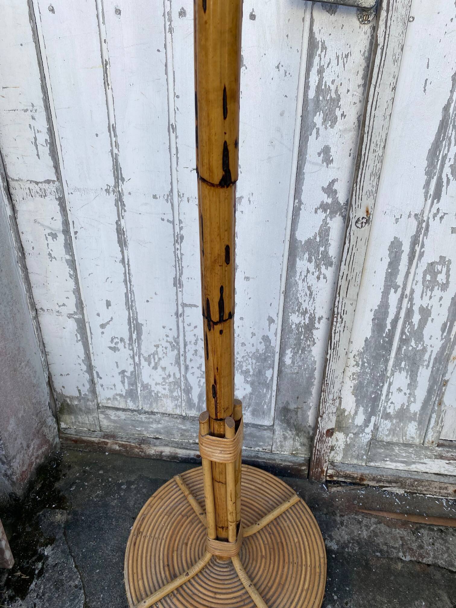 1960s rattan and wicker parrot coat rack entrance hallway