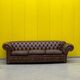 Chesterfield 3-seater sofa – Handmade brown leather