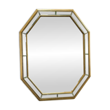 Large octagonal bevelled mirror by De Knudt, Belgium, 1980s