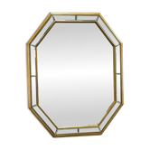Grand miroir octogonal biseauté de De Knudt, Belgique, années 1980