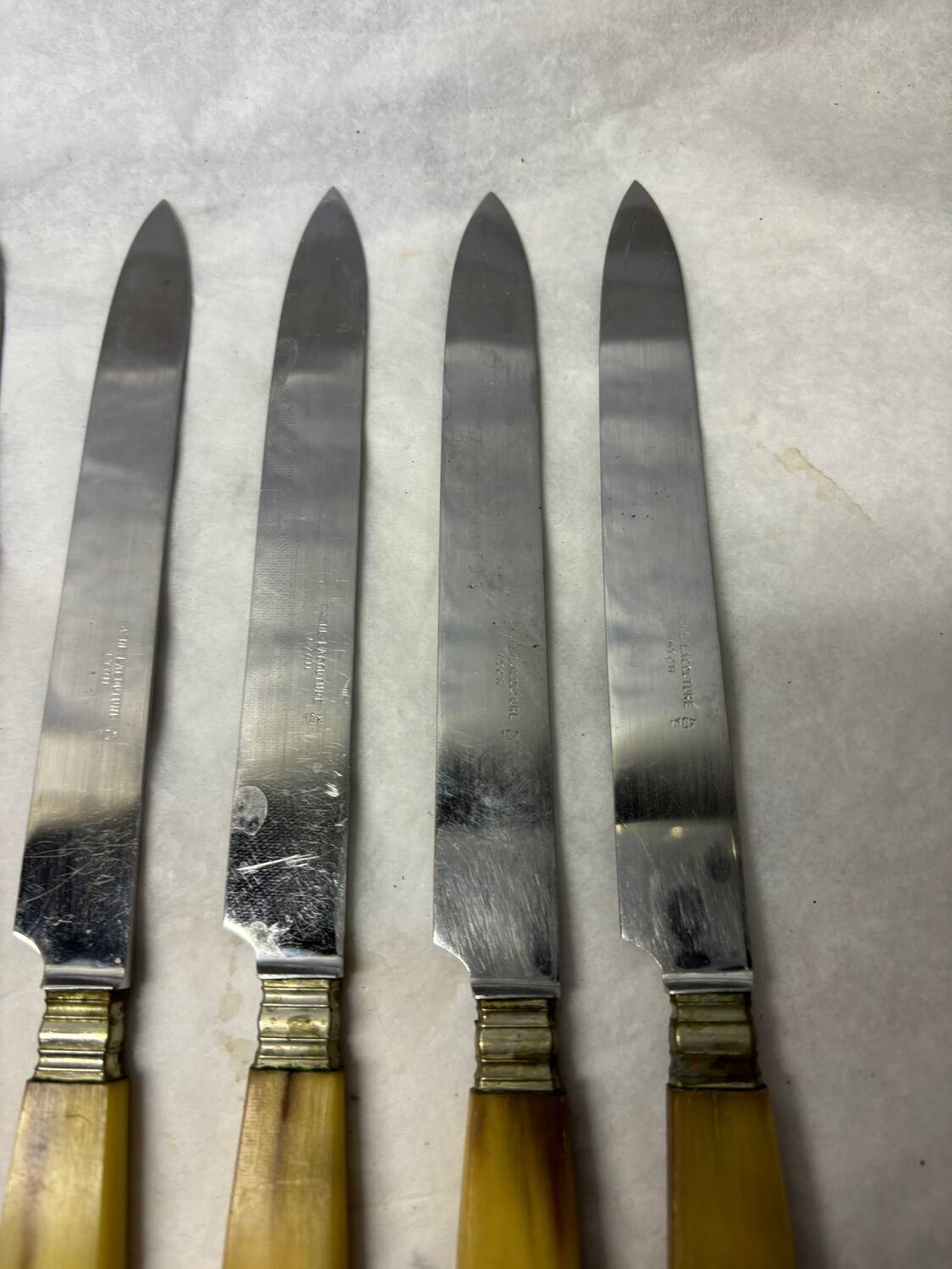 Set of 6 old stainless steel knives Gagne la couture