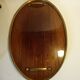 Rolling table dessert in golden brass and solid mahogany 1950/60