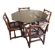 70s bamboo table and chairs