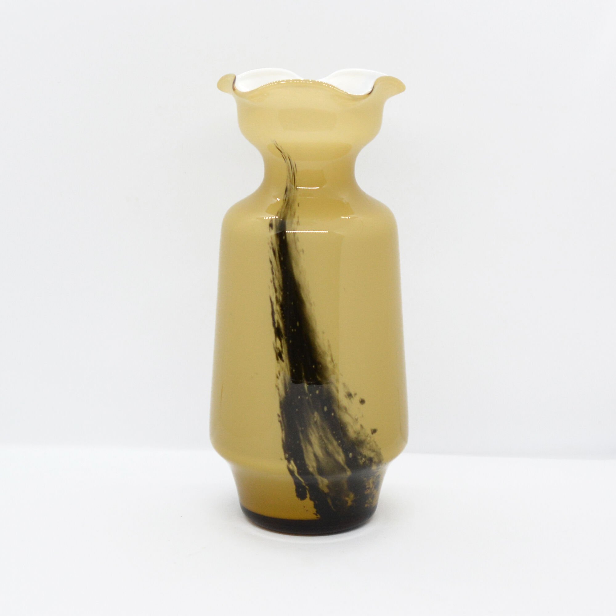 Glass vase V.B. opaline Florence, Italy of the 1970