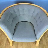 Mid century modern retro danish grey 'Maria' beech lounge armchair by Stouby