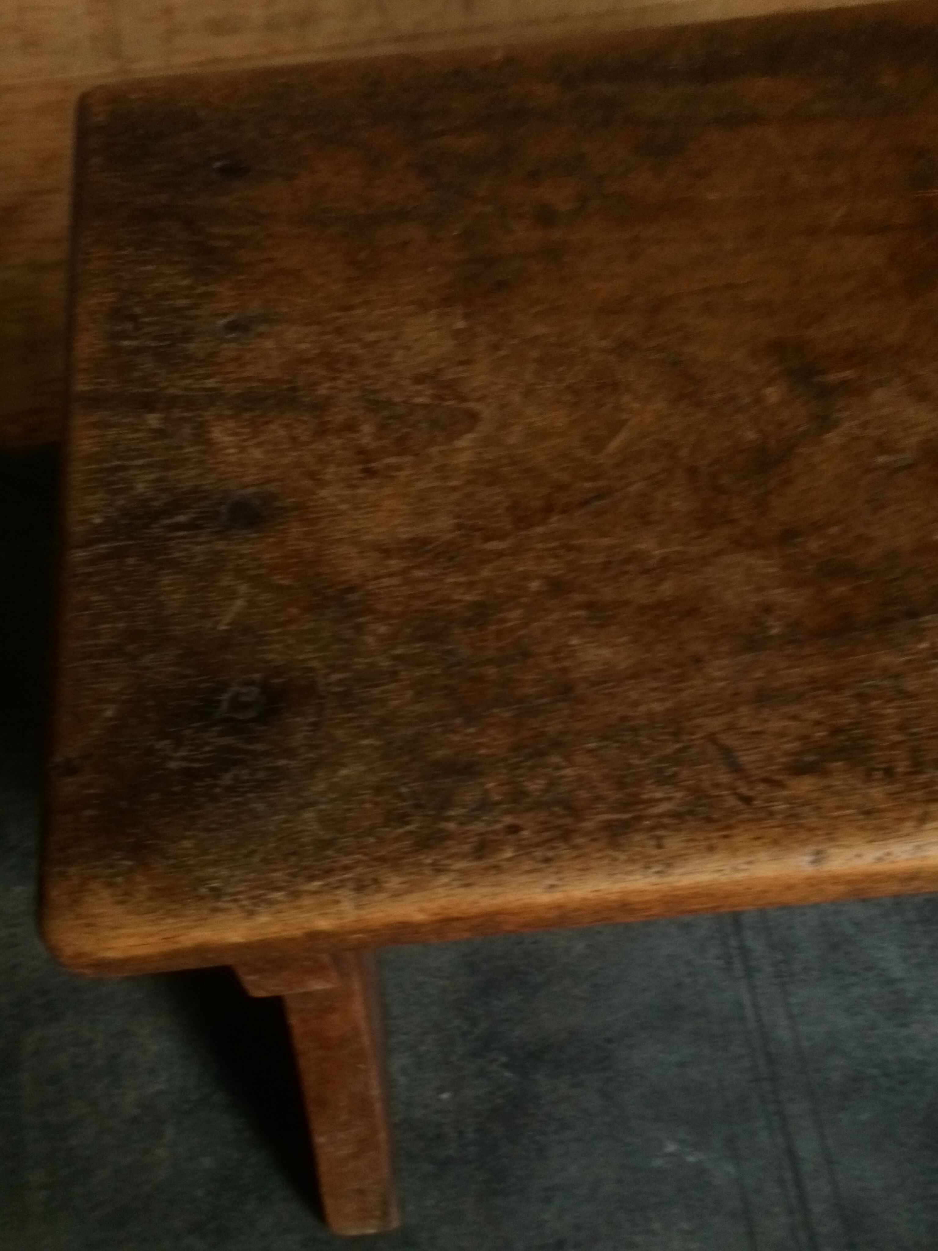 Old solid wood footring bench