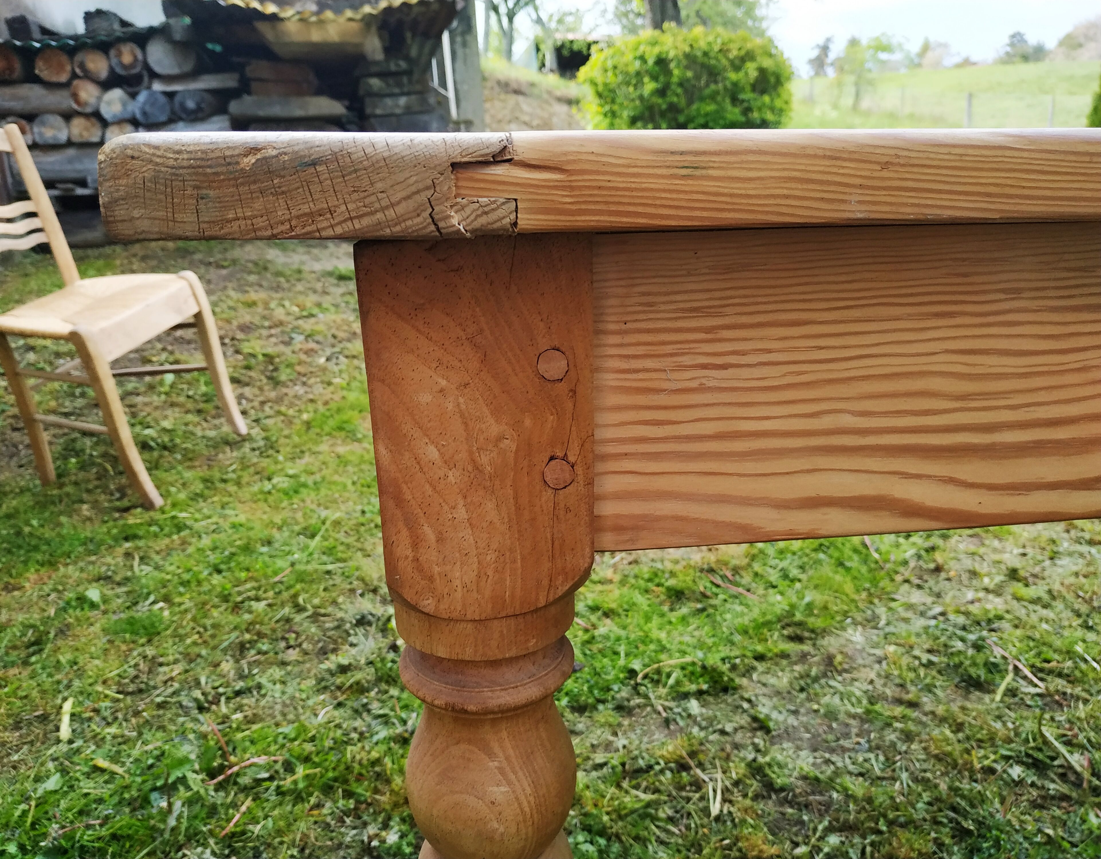 Antique farmhouse table, 3m20