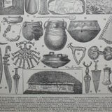 Lithograph • Prehistory, archaeology • Original engraving from 1898