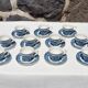 Set of 11 Churchill coffee cups with blue English patterns