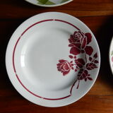 4 flat plates mismatched green and red
