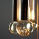 Vintage Italian chandelier, chrome-plated metal and glass design, original