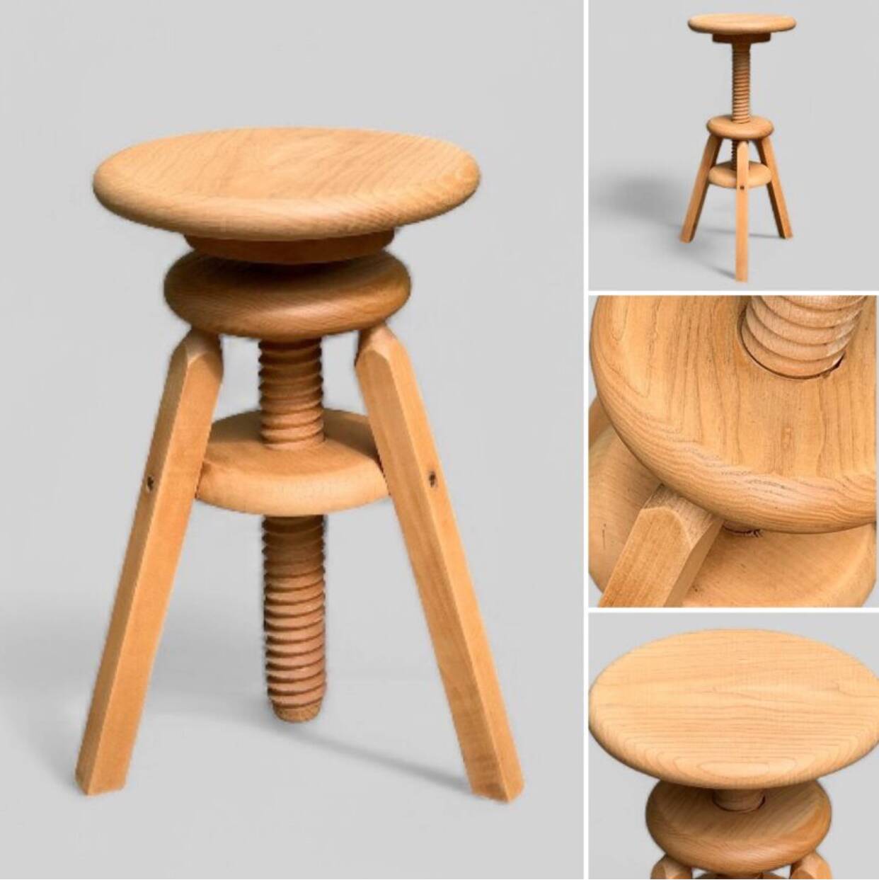 Tripod screw workshop stool 1950