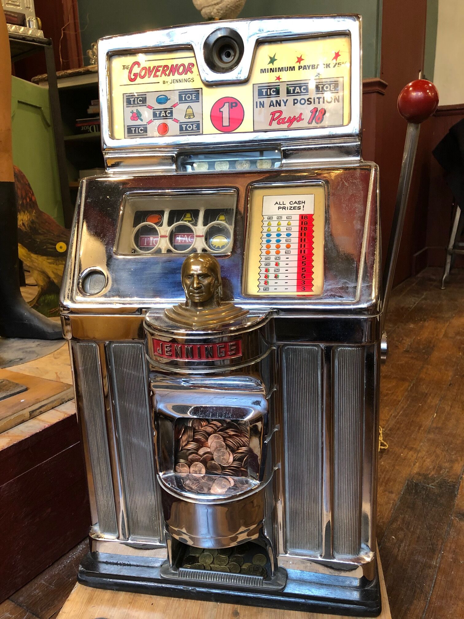 Jennings slot machine at Indian head