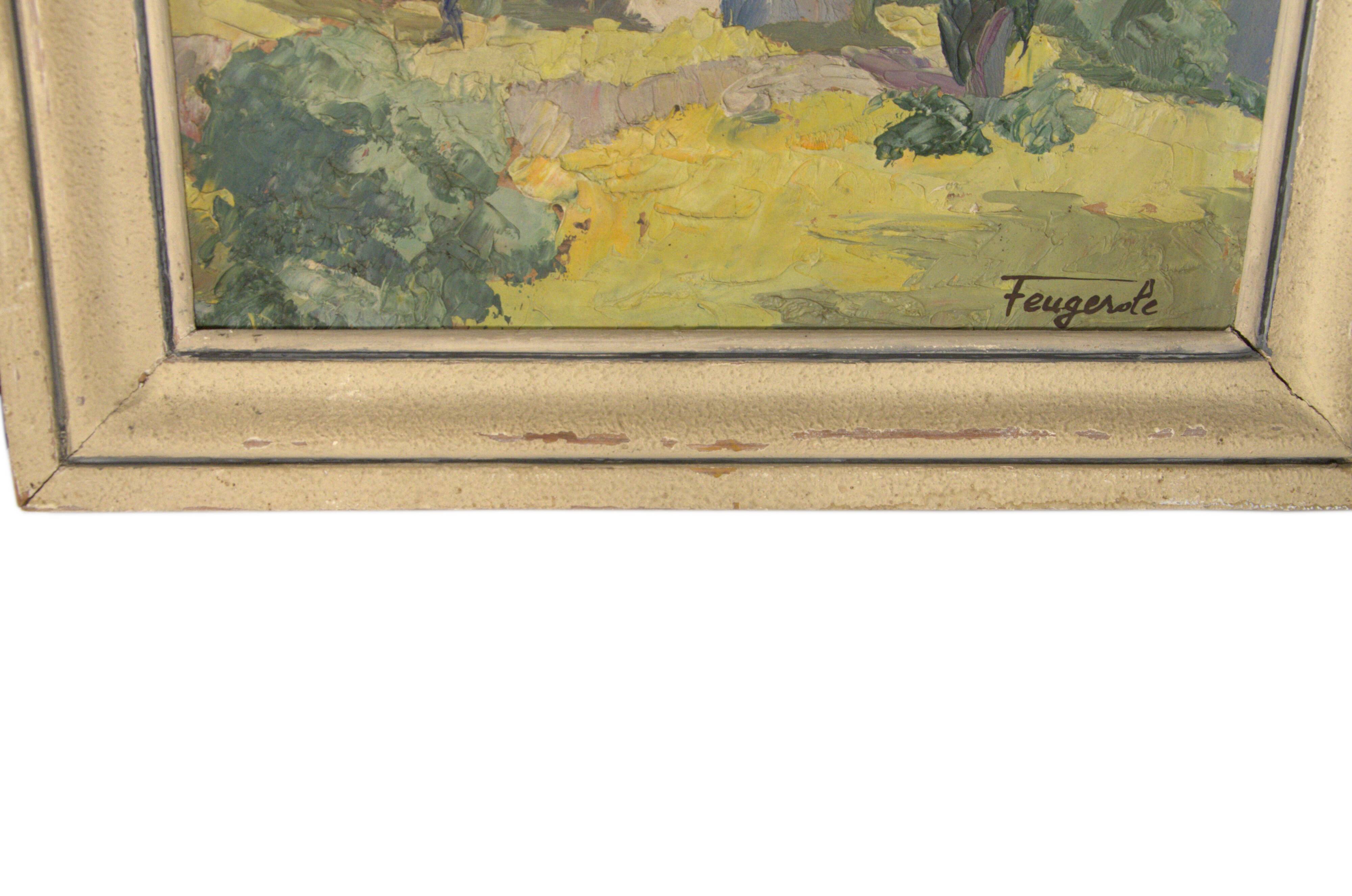 Landscape painting HST signed Feugerole, "Surroundings of Digne", 41x51cm