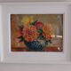 Tableau bouquet de fleurs,  aquarelle 1945, daté, signé et dédicacé