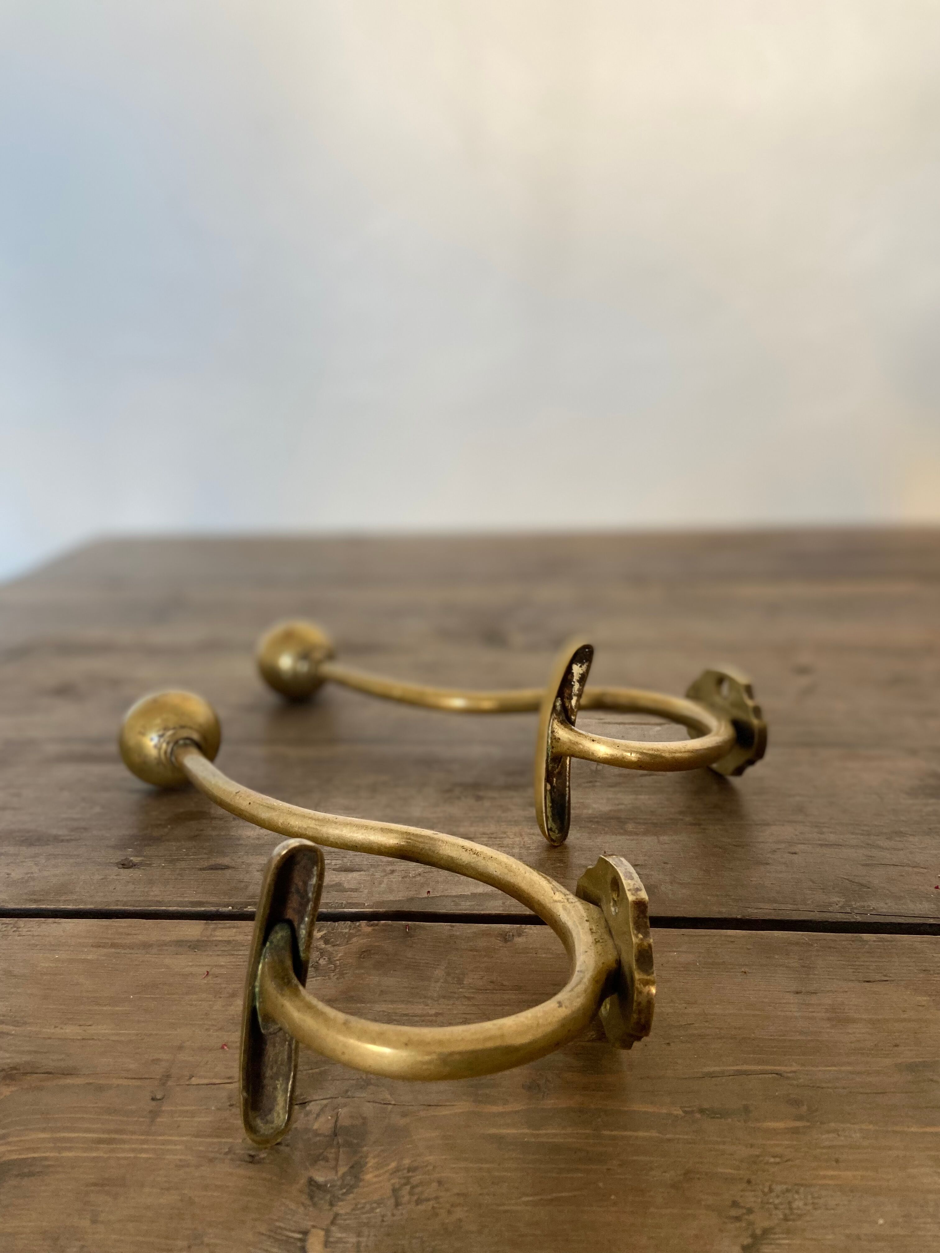 Old brass hooks