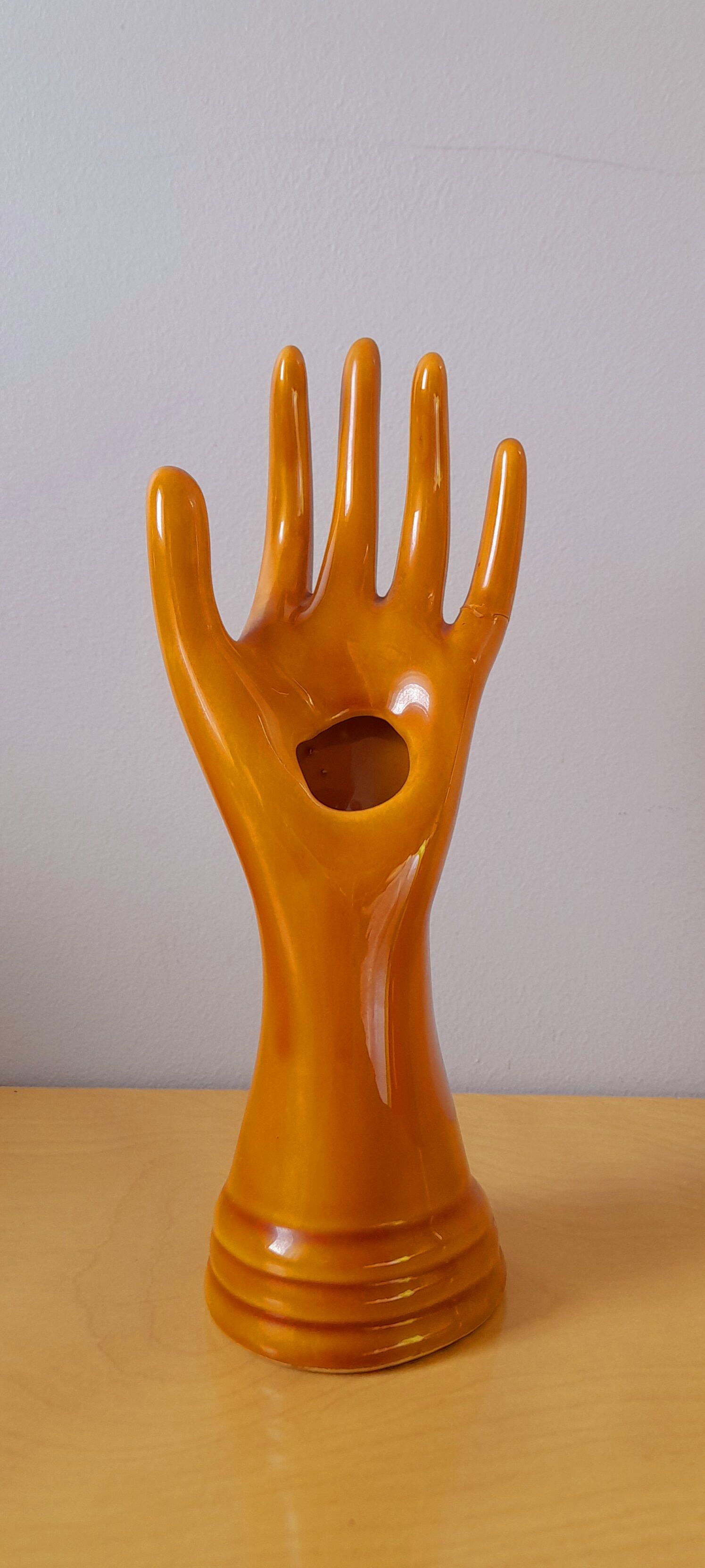 Ceramic hand ring or soliflore 70s
