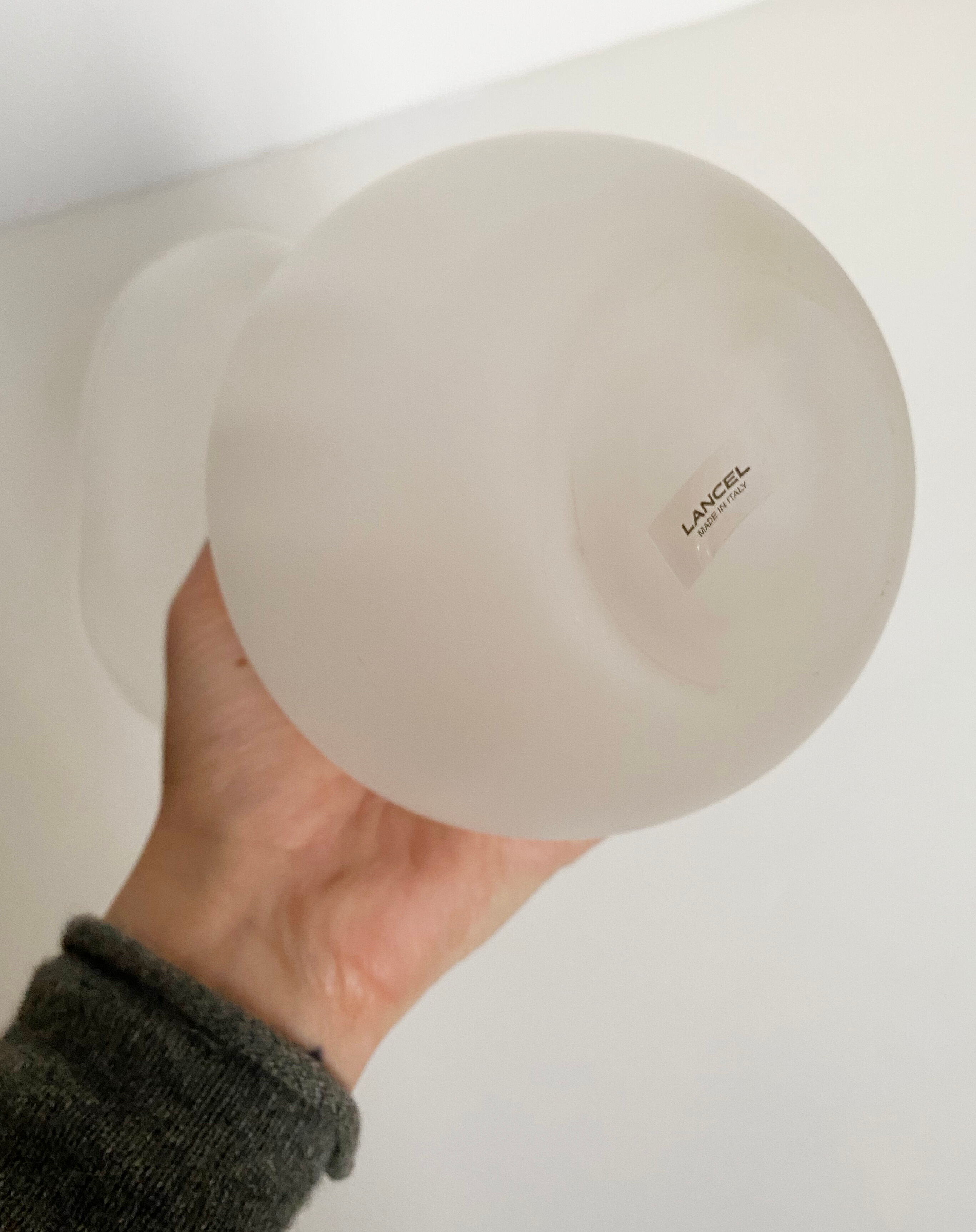 Lancel vase shaped ball frosted glass blown work of Murano