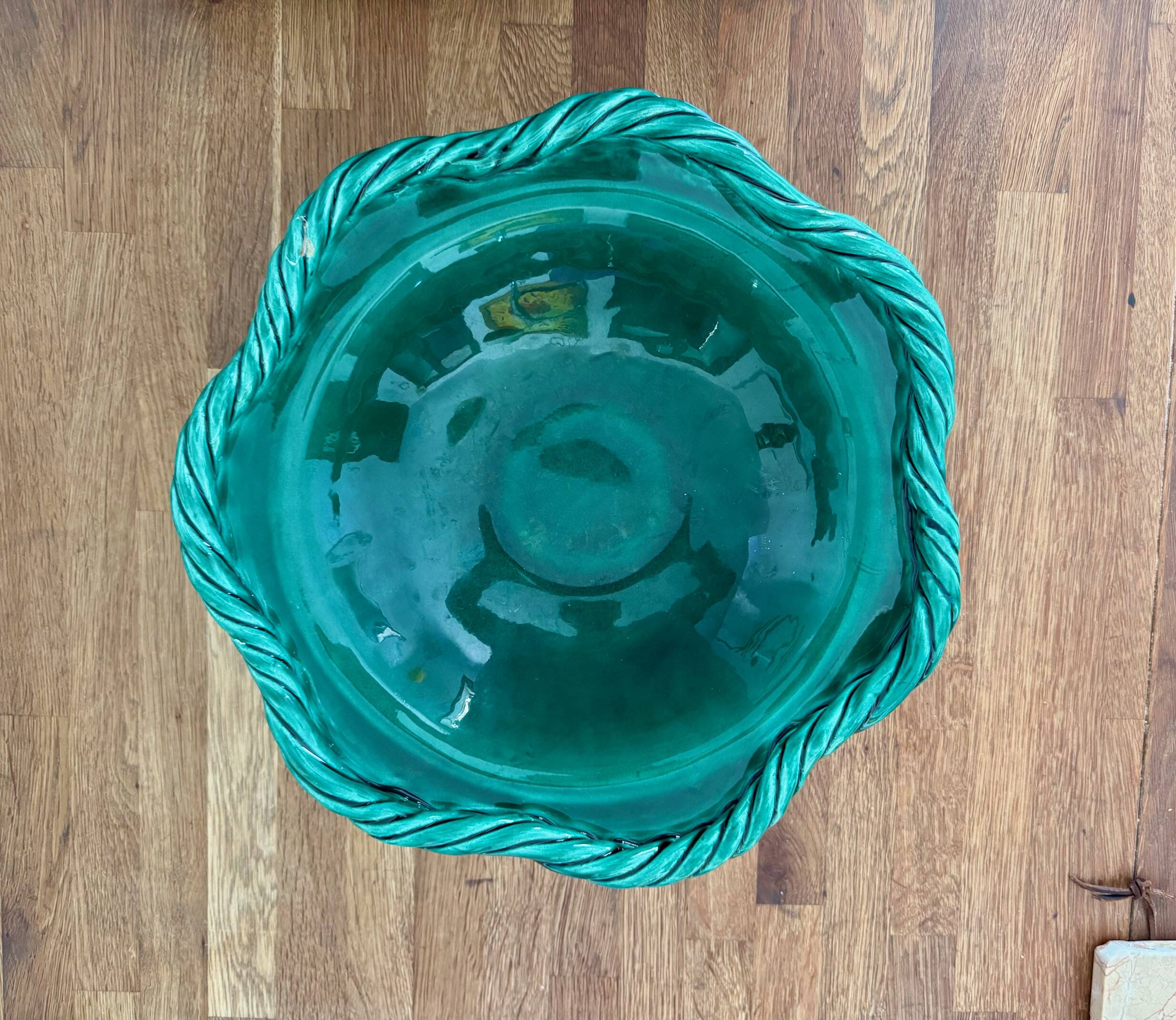 Large glazed ceramic platter from Vallauris