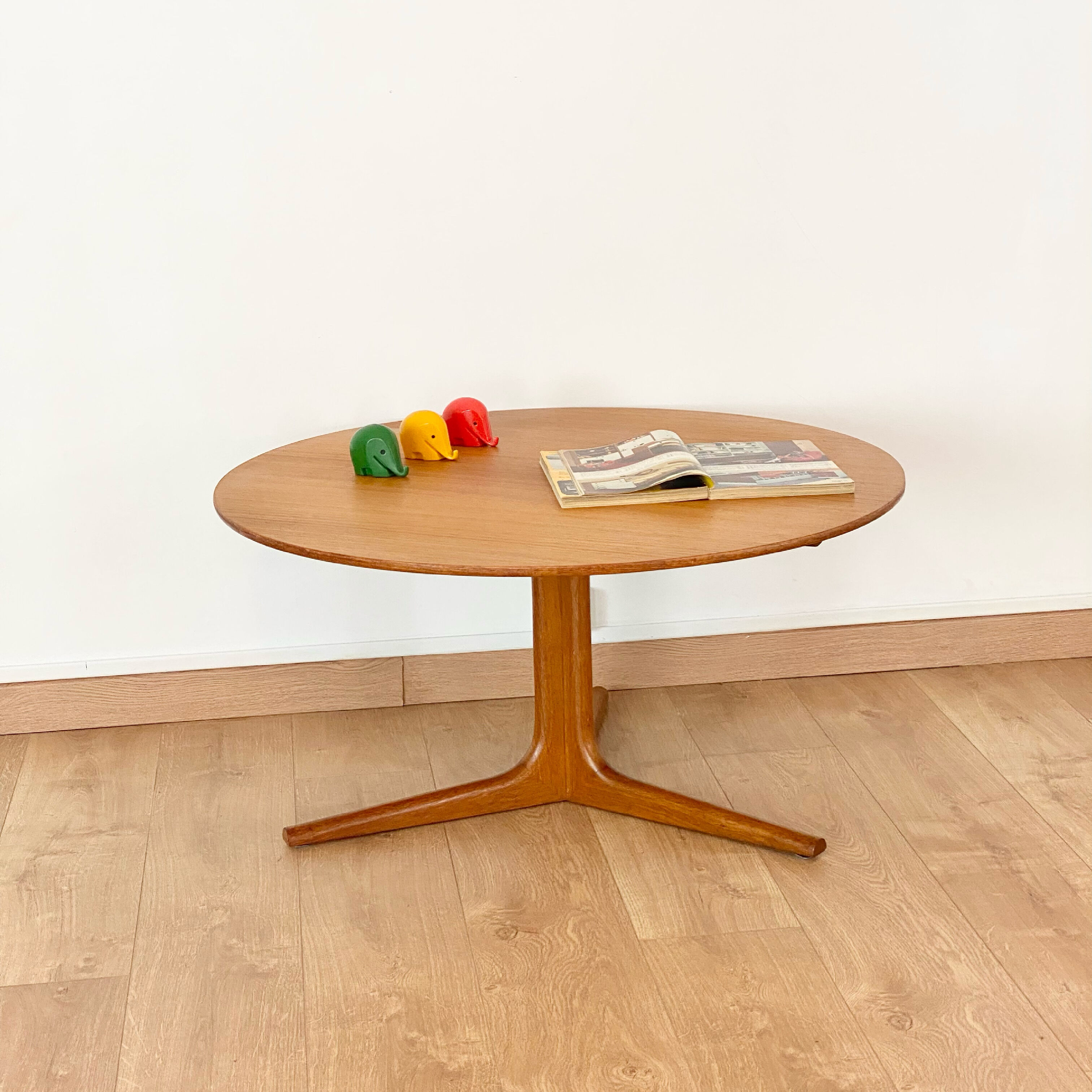 Scandinavian coffee table vintage round tripod