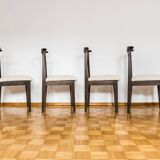 Set of 4 dining chairs in beige boucle by M. Zieliński 1960's