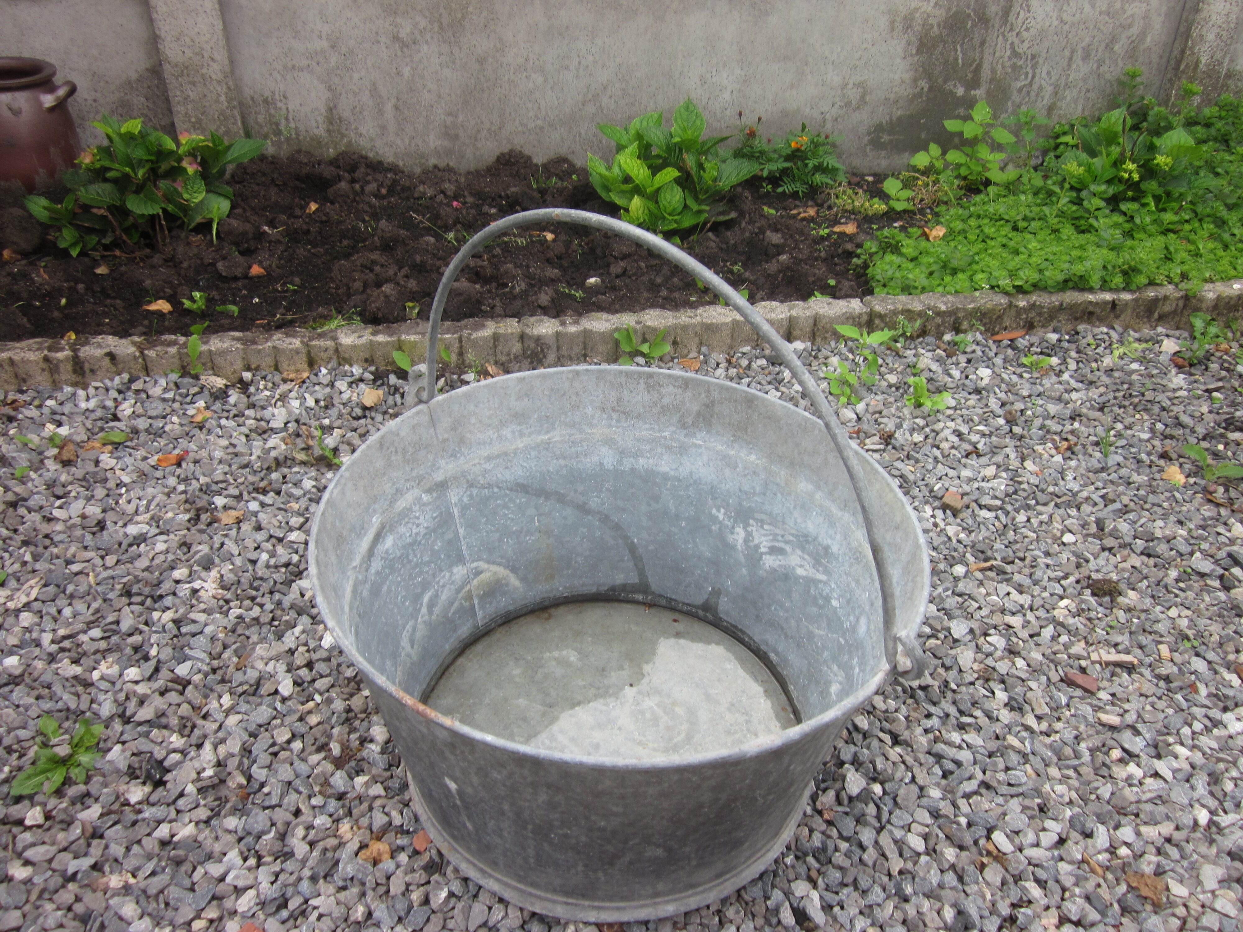 Old zinc cauldron