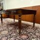 Old English Writing Desk with black leather top