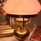 Lampe vintage rose et dorée