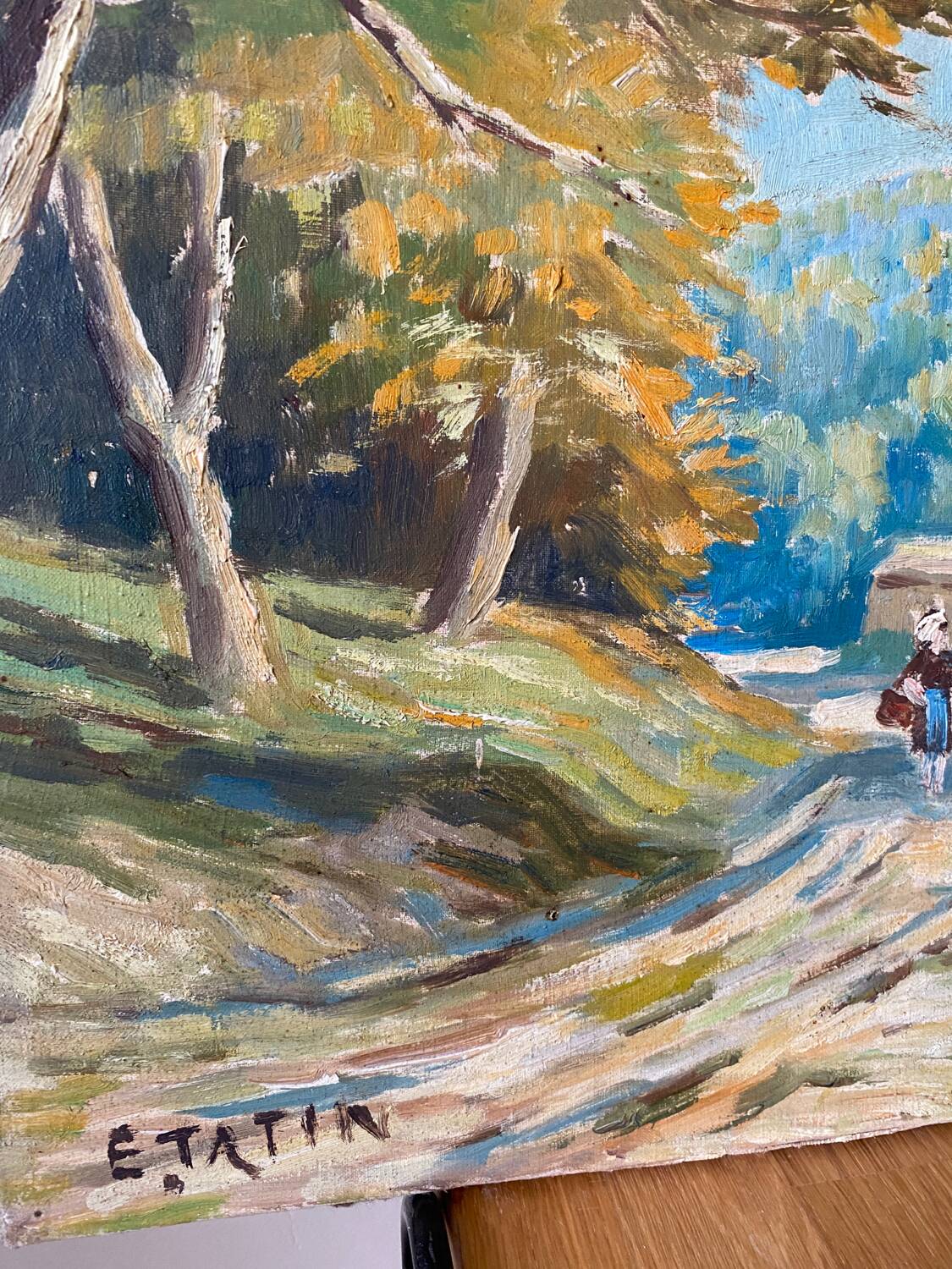 Oil on canvas mountain path