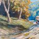 Oil on canvas mountain path