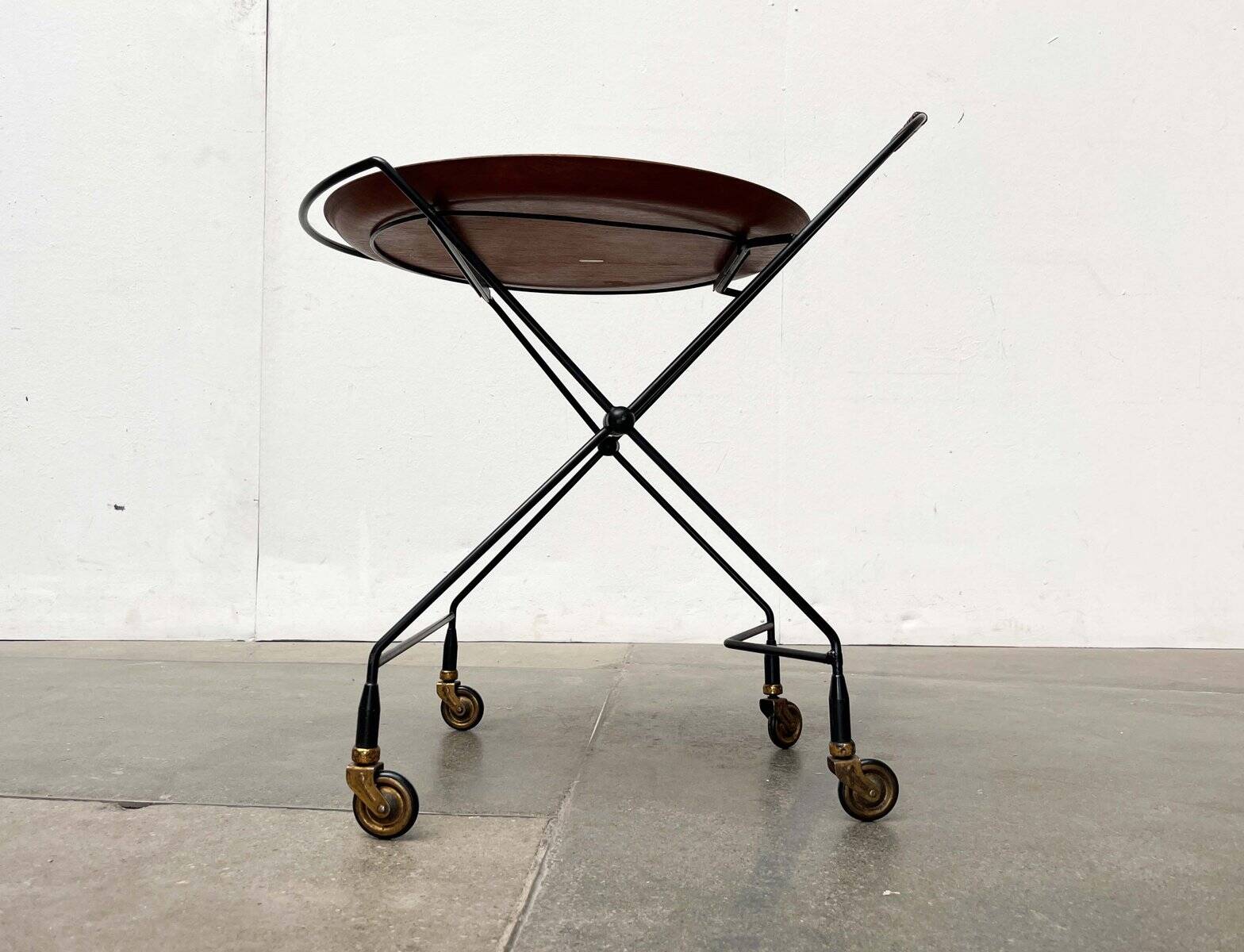 Modern folding teak trolley from the mid-century, Sweden, 1960s