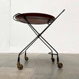 Modern folding teak trolley from the mid-century, Sweden, 1960s