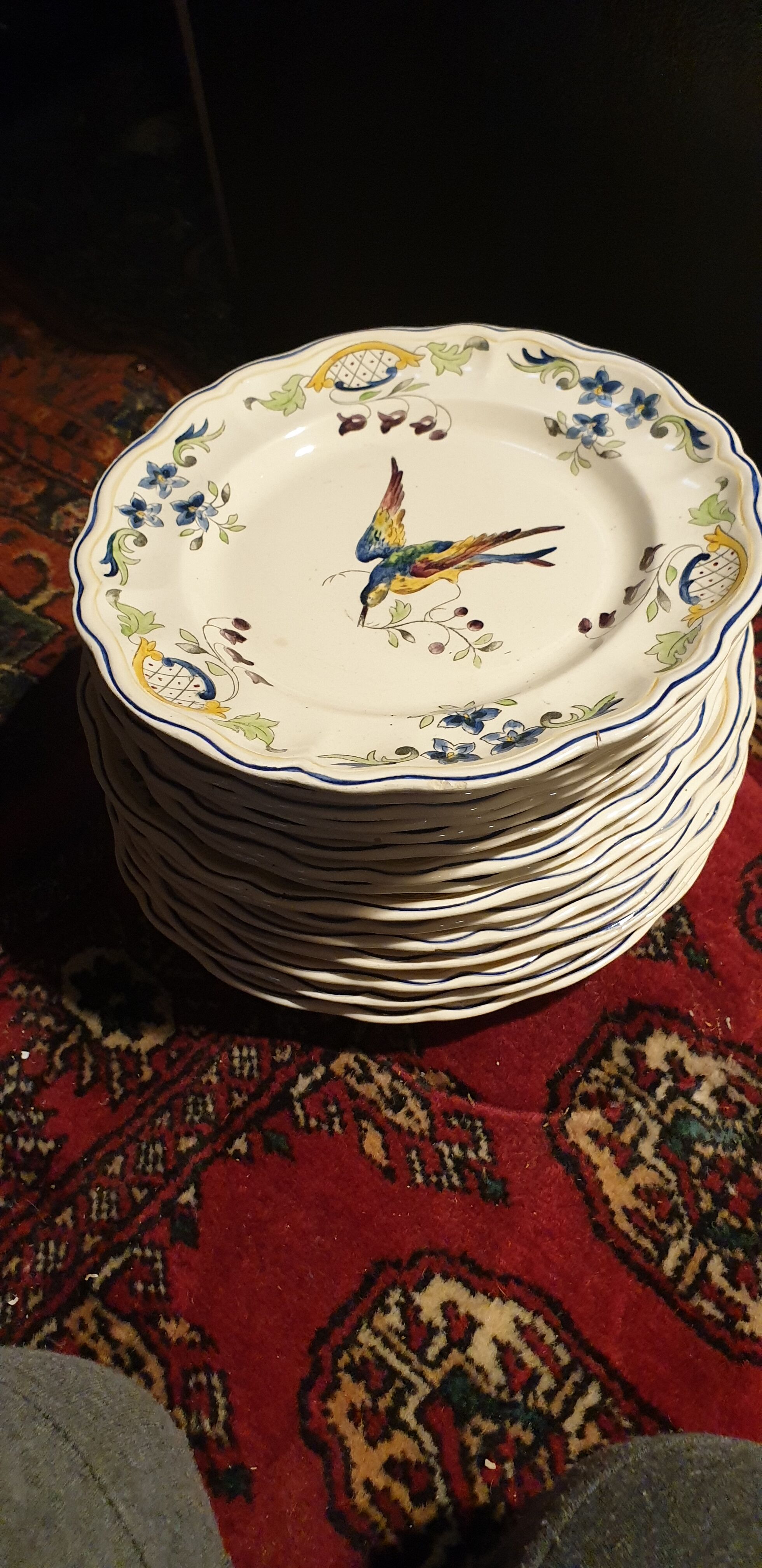 15 plates longchamp model clery decor bird