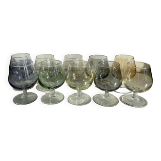 Coffret de 10 verres à Cognac de Luminarc en verre coloré
