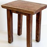 Spanish Baroque Oak Side Table or Stool, Wabi-Sabi Style, 18th C.
