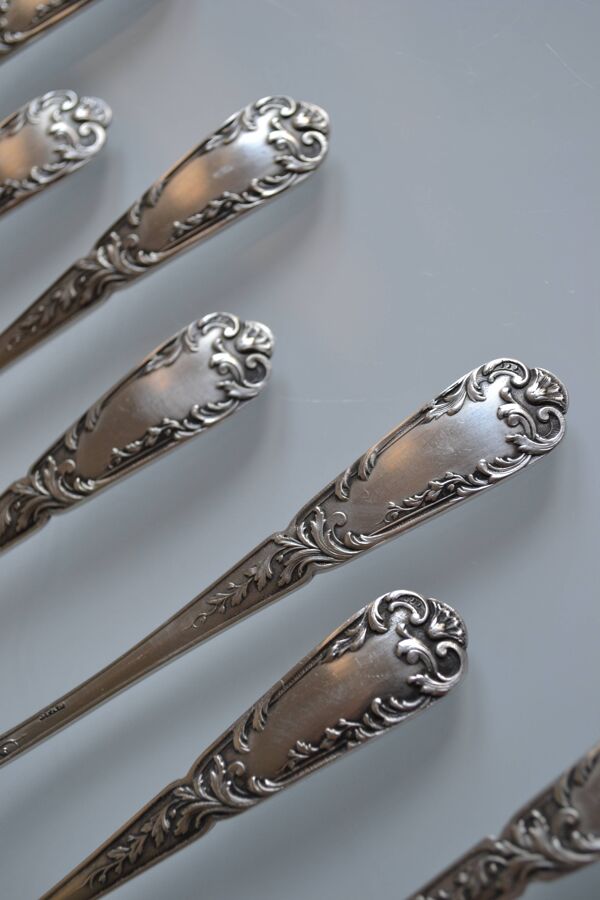 12 fourchettes à huitre métal argenté orfèvre sfam