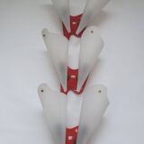 Three vintage rockabilly red plastic wall lights