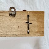 Vintage wall coat rack - double hook - red wooden balls