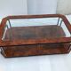 Elm magnifying glass coffee table and glass 60s