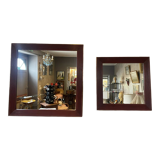 Mirror in wood and brass