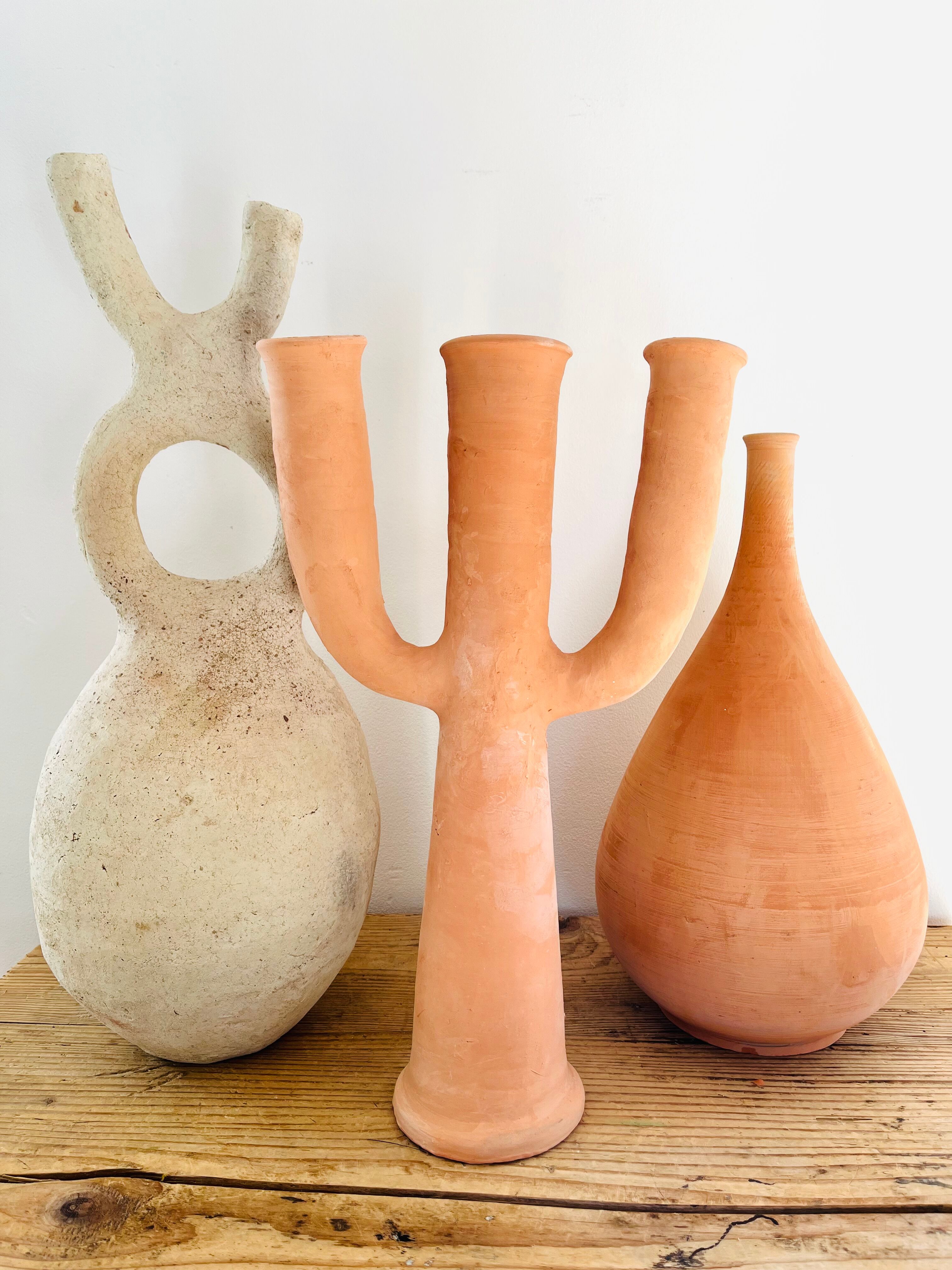 Moroccan raw terracotta candle holder