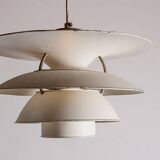 Danish brushed metal pendant light, model PH 6 ½ -6V by Poul Henningsen.