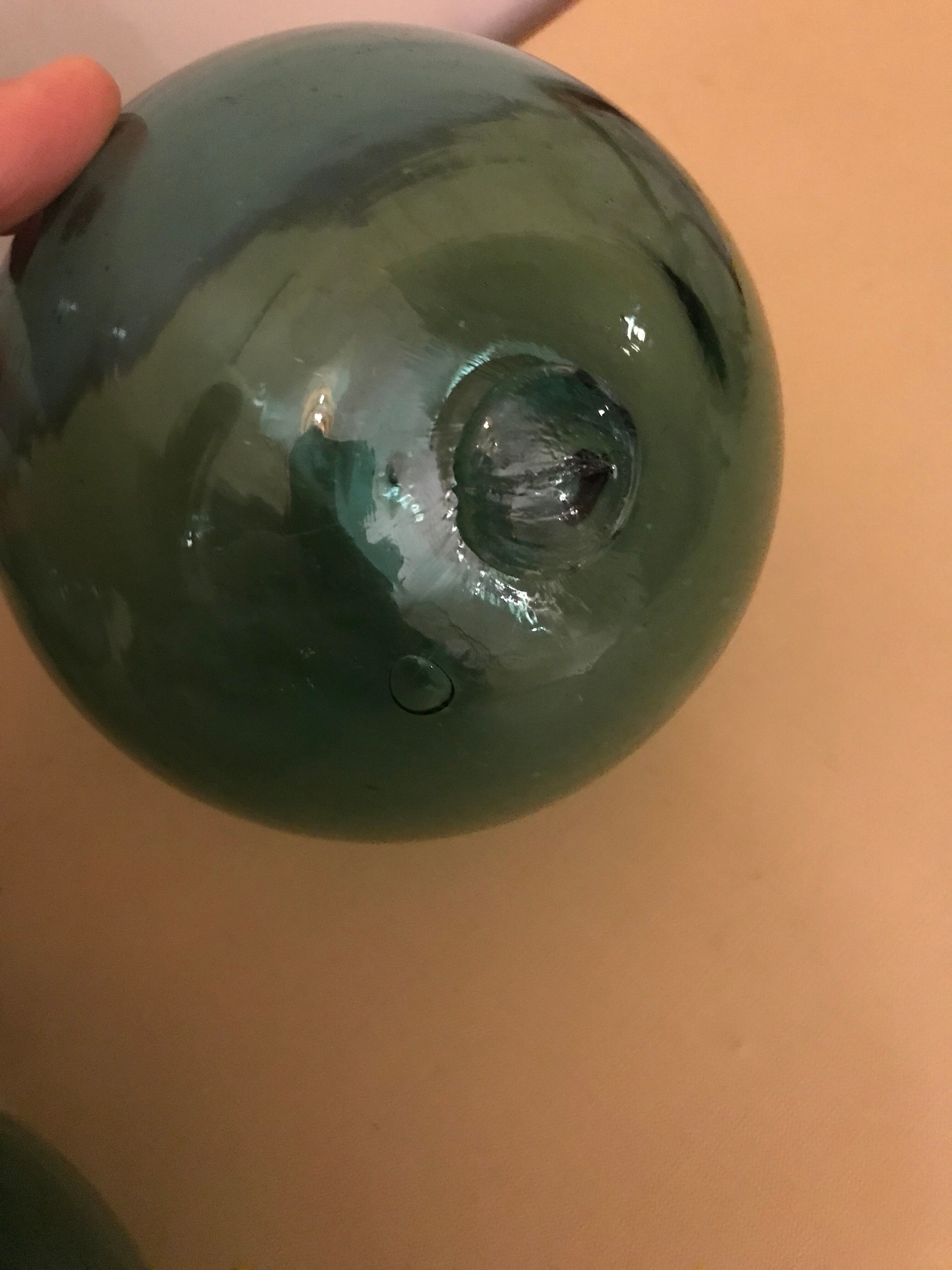 Set of three glass balls