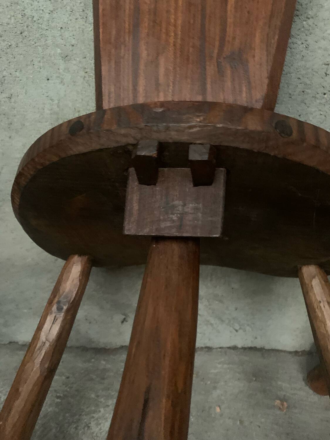 Pair of Brutalist Tripod Low Chairs