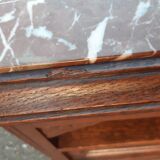 Art deco oak and marble bedside tables