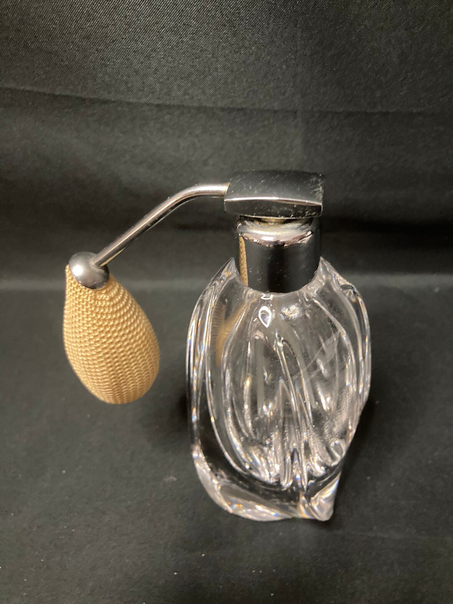 Old bottle perfume vaporizer in crystal and chrome pear XXth