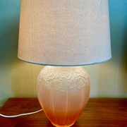 Pink molded glass lamp foot-Art Deco style-Pink décor
