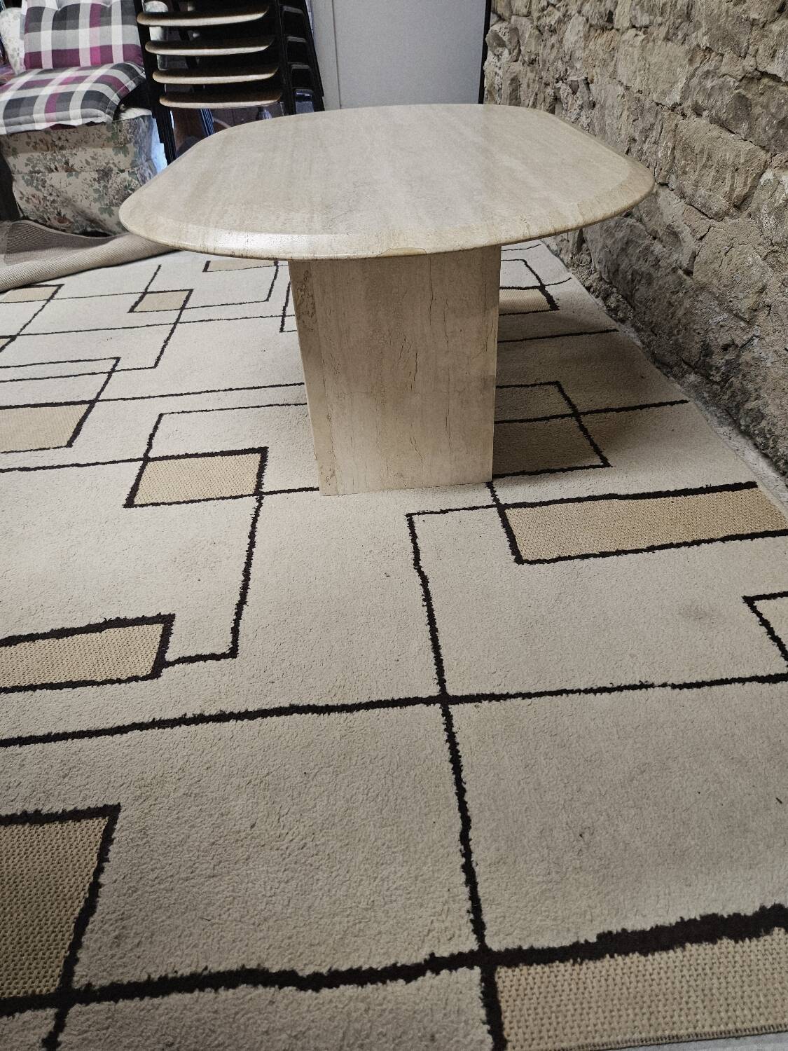 Vintage travertine table 1980"