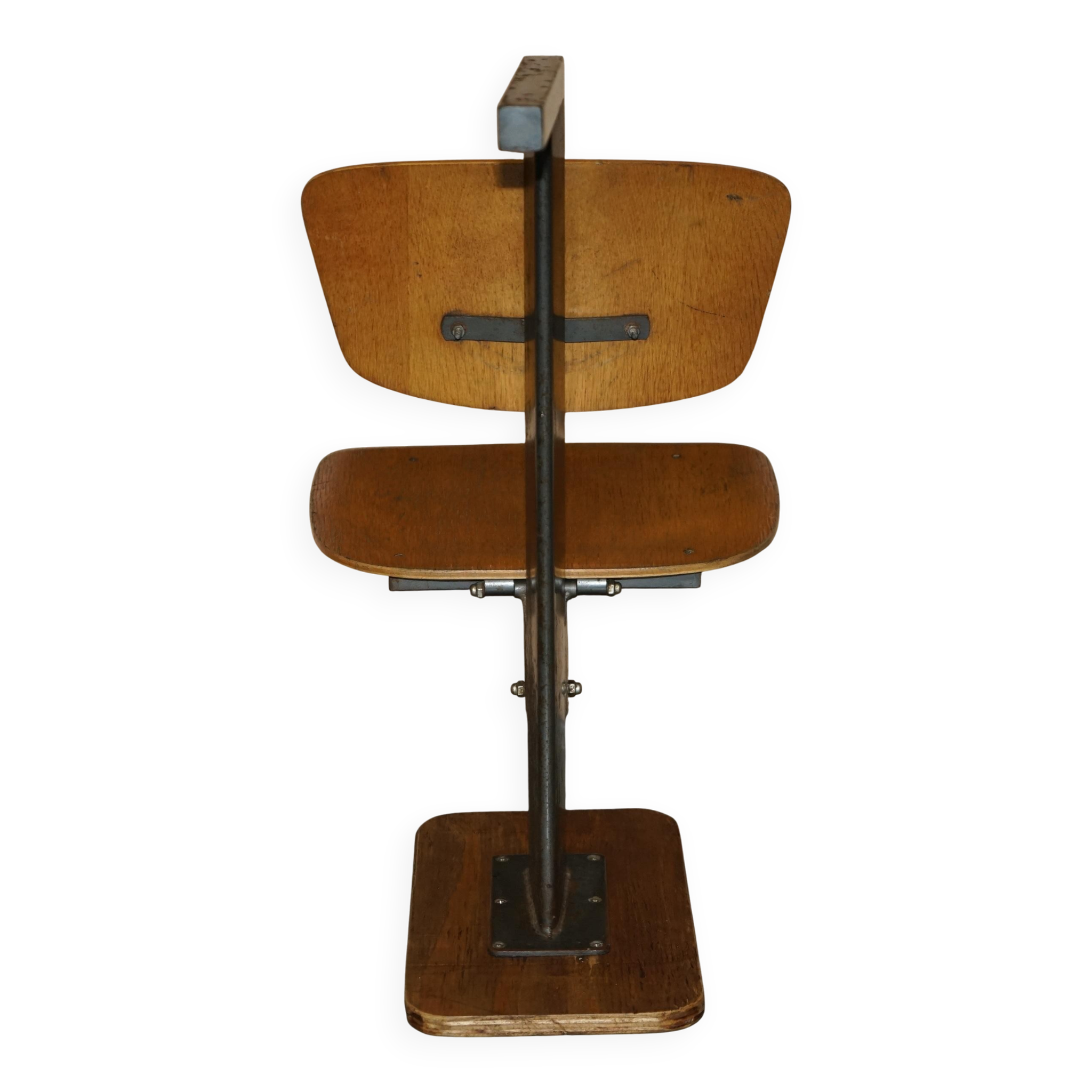 Six vintage mid-century modern folding stadium seats with new bases.